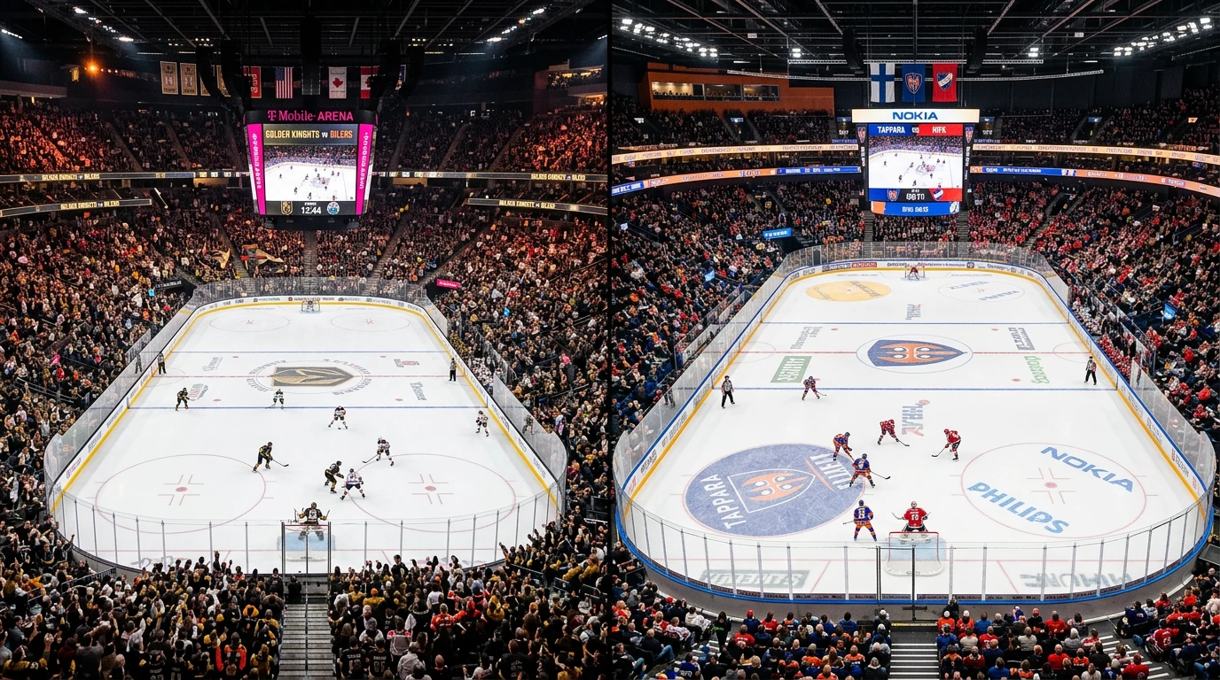 NHL og Metal Ligaen logoer - de to primære ishockey ligaer for danske bettors